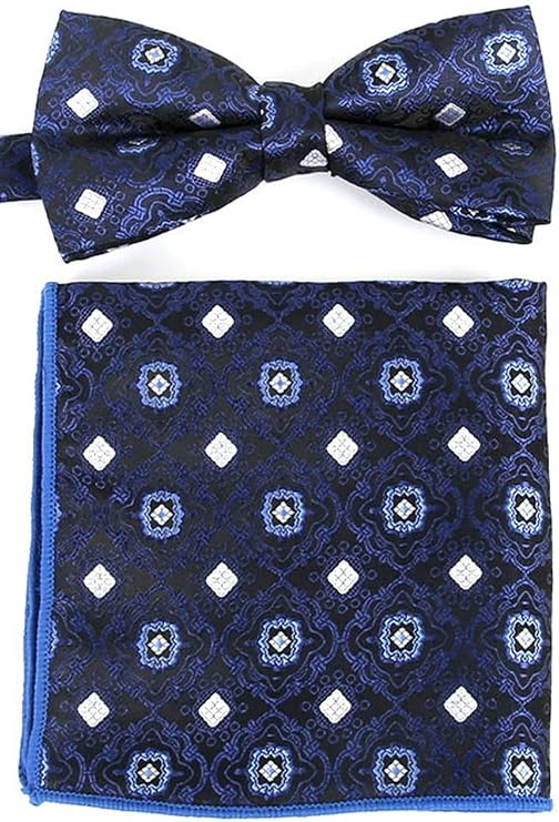 Flairs New York Paisley Collection Bow Tie & Pocket Square Matching Set