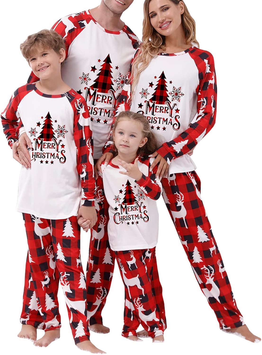 Awoscut Christmas Pajamas for Family, Matching Family Pajamas Sets Sleepwear Pjs Christmas Jammies