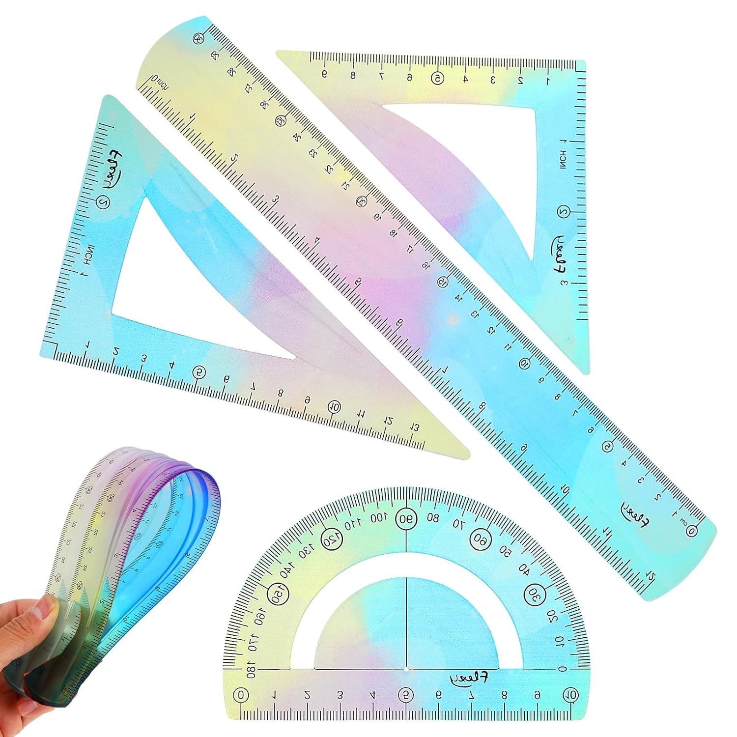 1 Set Flexible Ruler Math Set - Includes Protractor, Philippines | Ubuy