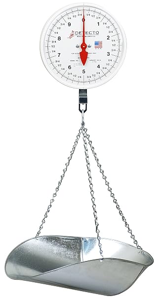 Detecto MCS-40P Hanging Dial Scale, 40 lb. Capacity, Scoop