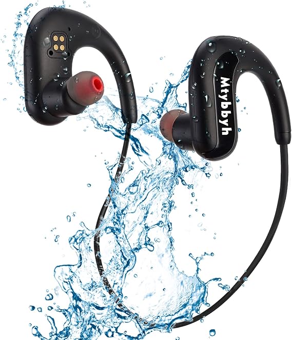 Waterproof Headphones for Swimming,IPX8 Waterproof 8GB MP3 Player Sports Swimming Headphones Wireless Bluetooth 5.0 Earbuds with Noise Cancelling MIC for Sport,Swimming,Running,Gym,Workout
