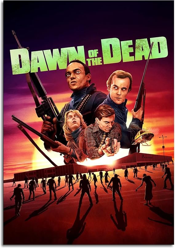 Dawn Of The Dead (1978) Movie Poster Poster Action Movies Canvas Prints Horror Movies Wall Art For Home Office Cinema Decorations Unframed 12"x8"