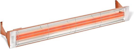 Infratech WD-6028 CP Stainless Steel 61.25 Dual Element Fixture 6000 Watt, 208 Volt, Copper Finish