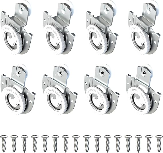 8 PCS Closet Door Roller Kit, Sliding Wardrobe Closet Door Hardware Top-Roller Kit with Adjustable Screws,Slide Smoothly and Quietly