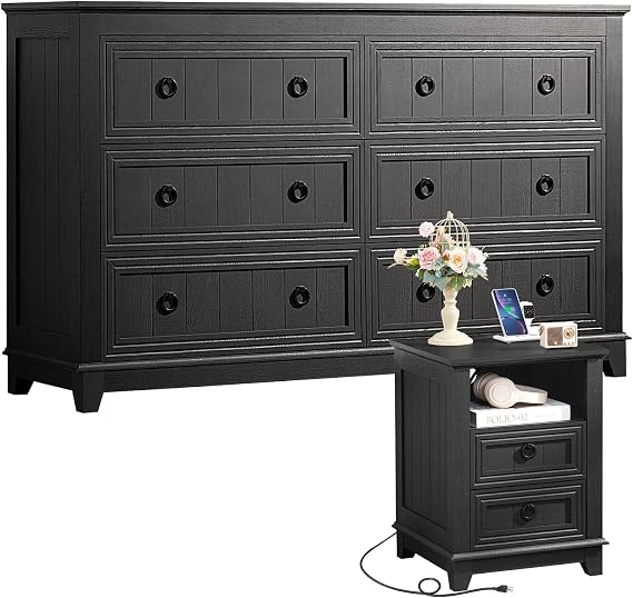 Joaxswe Farmhouse Dresser and Nightstand Set 2 for Bedroom