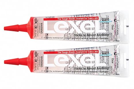 Sashco Lexel Waterproof Caulk & Sealant Clear, 5 oz, Pack of 2