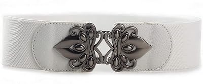 Andongnywell Womens Vintage Wide Elastic Stretch Waist Belt for Dresses Retro Waistband Waist Cinch Waist Stra