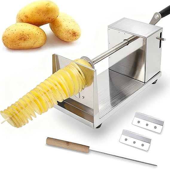 Potato Spiral Cutter, Manual Stainless Steel Potatoes Twister Slicer