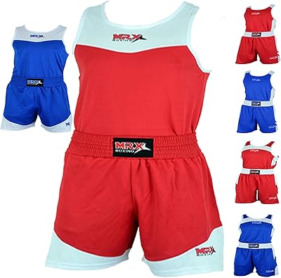 MRX Mens Boxing Competition Uniform Jersey & Trunk for Training MMA Muay Thai Cage Fight Kickboxing Clothing