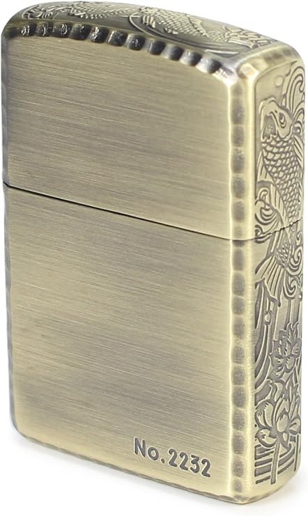 Zippo Armor Case Carp Limited Edition Antique Brass 3-Sides Etching Oil Lighter