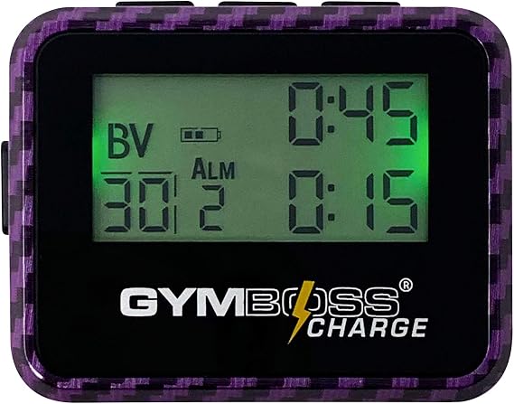 Gymboss Charge Interval Timer and Stopwatch (Carbon/Purple)