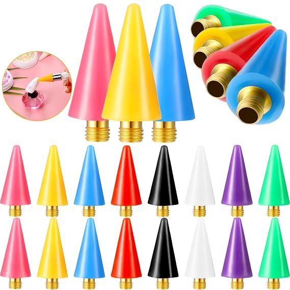 Blulu 16 Pcs Wax Head Tips Rhinestone Picker Tool, Assorted Colors