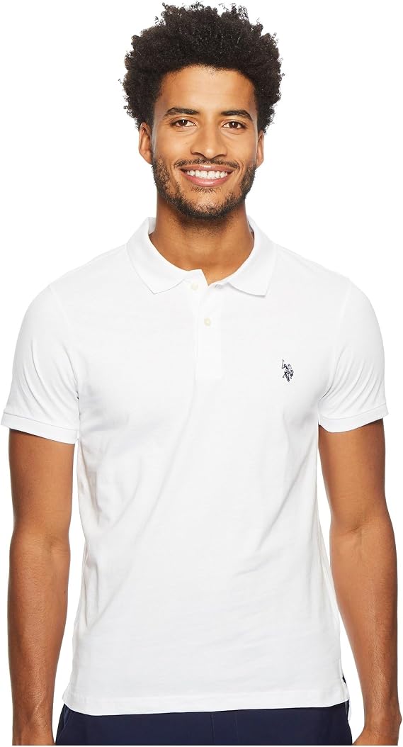U.S. POLO ASSN. Herren Slim Fit Solid Short Sleeve Jersey Polo Shirt Poloshirt