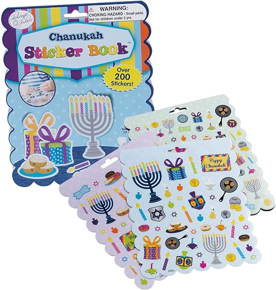 Rite Lite Hanukkah Sticker Book - Jewish Holiday Stickers - Over 200! Party Favors Gifts Decorations for Scrapbooks, Planners, and Rewards Chanukah Arts and Crafts for Endless Hours of Fun!