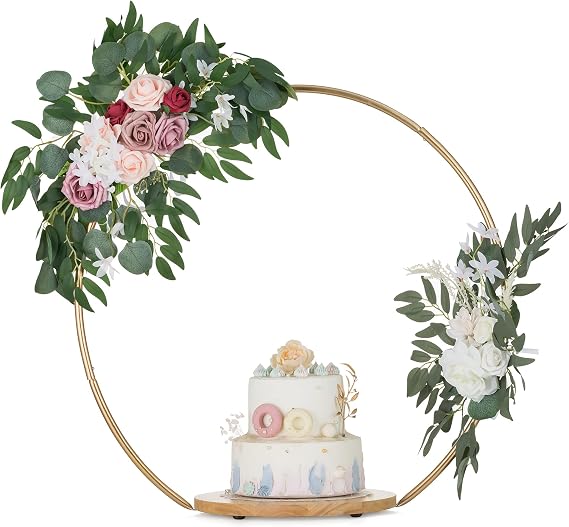 NUPTIO Wedding Gold Cake Stand: 11.7 Inch Arch Cupcake Display Stands