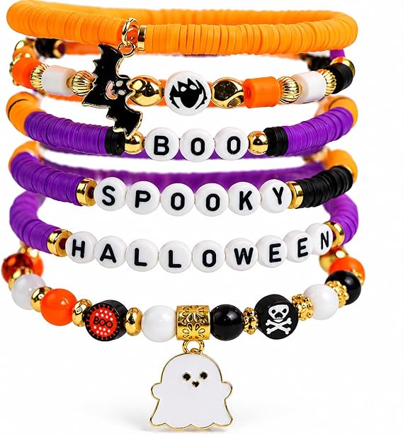 OHOME Halloween Party Favors - 6 Pack HALLOWEEN Bracelets