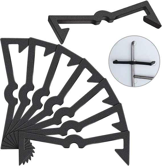 Hicarer 50 Pegboard Clips Hook Locks Black Plastic Peg Locks Display Hook Retainers Fixer Board Accessories Display Organizer Fit 1/4 Inch and 1/8 Inch Pegboards