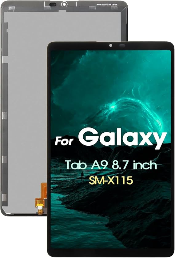Samsung Galaxy Tab A9 8.7" Screen Replacement LCD Display Touch Digitizer Assembly – Compatible SM-X110 SM-X115 – Black Frameless