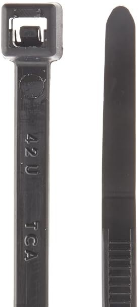 Hellermann Tyton T50L0C2 Standard Cable Tie, 15.35" Long, 50lb Tensile Strength, PA66, Black (Pack of 100)