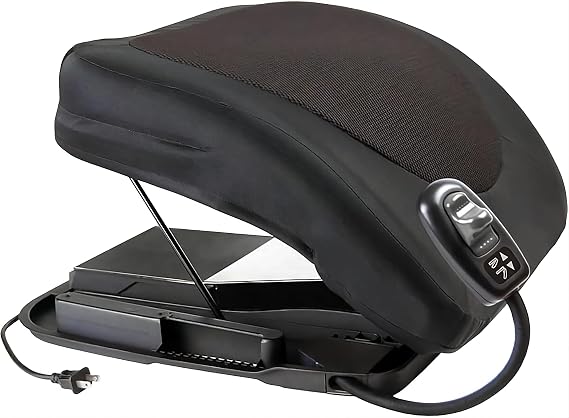 Carex Premium Power 17 inch Chair Lift for Stand Assist - Chair Lift Assist Devices for Easy Lift Assist - Fully Electric Power Seat for 100% Sit to Stand Lift Supports up to 300 lbs, Black