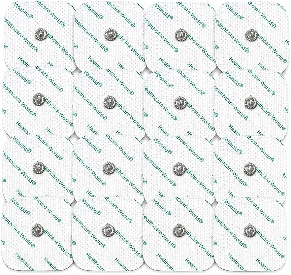 Tens Electrode Pads (Set of 16) Self-Adhesive Gel Pads 5x5cm Electrodes for Compex SP, Fit and More TENS Machines