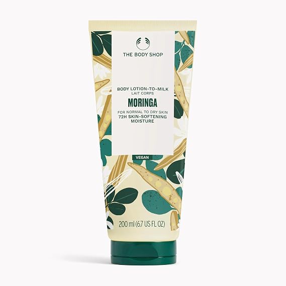 The Body Shop Moringa Body Lotion 200ml | Body Lotion for Dry Skin, 72hr Moisture, Nourishing Scent, Non-Greasy, Perfect for Body Care