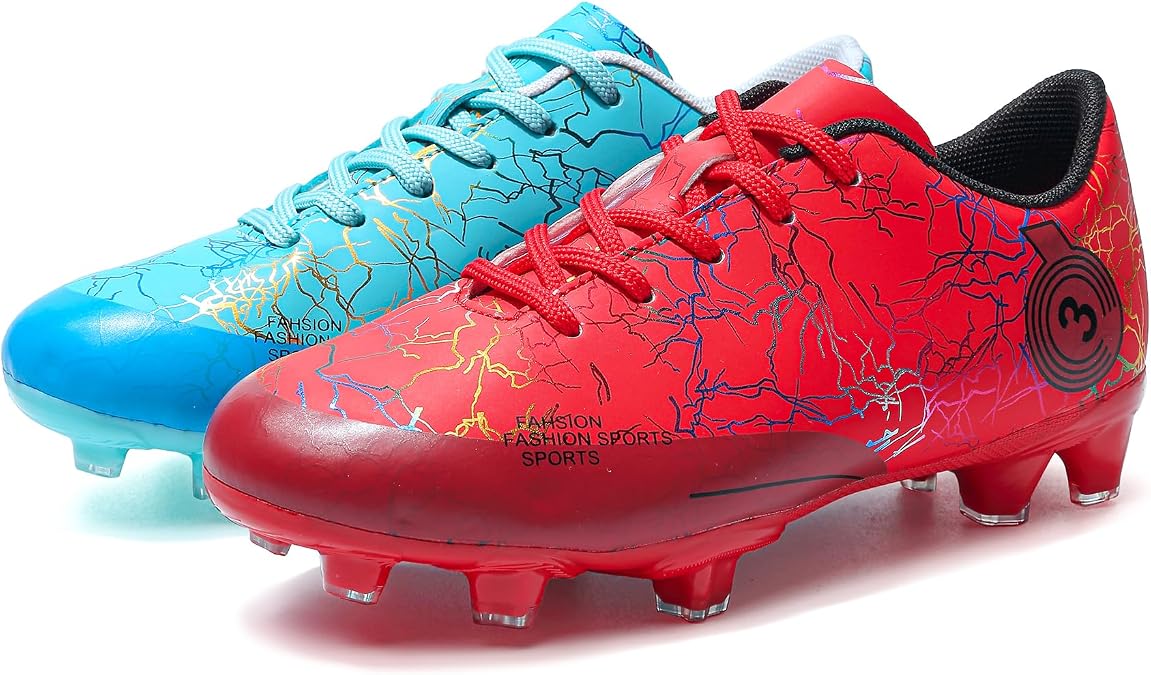 DimaiGlobal Kids Soccer Shoes Boys Girls Soccer Cleats Outdoor Training Athletic Sneakers Professional Spikes Youth Turf Football Shoes Unisex