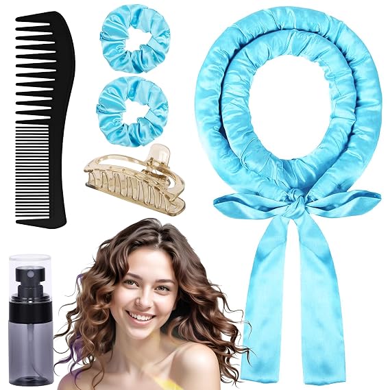 Satin Heatless Curls Overnight Hair Curlers to Sleep in Heatless Curling Rod Set No Heat Hair Curler for Long Hair Women All Hair Tynes