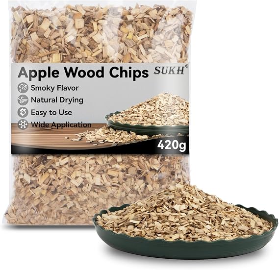 Sukh 420G Apple Wood Chips for Smoker - Wood Smoker Chips