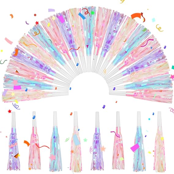 24Pcs Party Blowers for Kids Birthday Favor, Mermaid