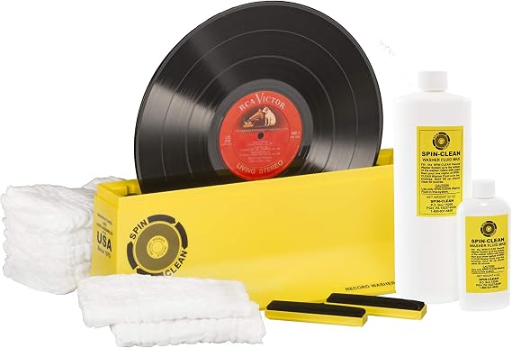Spin-Clean Vinyl Record Washer Deluxe Kit | Vinyl Record Cleaner | Extra Drying Cloths, Record Cleaning Fluid & Brushes | Perfect for 33, 45 & 78 RPM