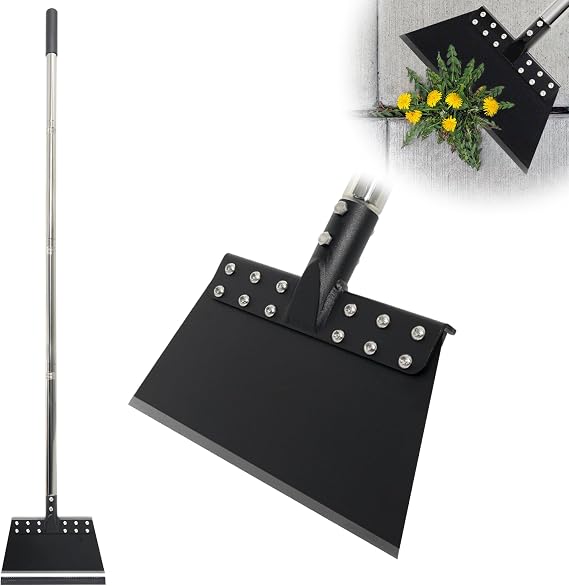 Weed Scraper 65 Inch Garden Flat Shovel with 11in Spring Steel Blade