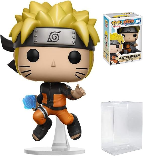 POP Naruto Shippuden - Naruto (Rasengan) Funko Pop! Vinyl Figure (Bundled with Compatible Pop Box Protector Case), Multicolor, 3.75 inches