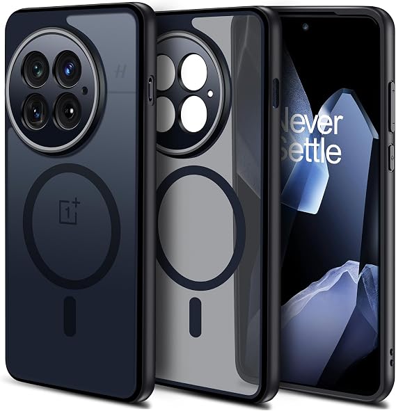 Magnetic for OnePlus 13 Case [Compatible with MagSafe] Translucent Matte Shockproof Phone Case with Camera Cover, One Plus 13 Slim Thin Yet Military Grade Drop Proof Silicone Bumper Case