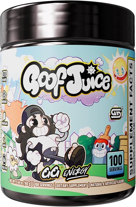 Gamer Supps GG Energy - Goof Juice by MoistCr1TiKaL (100 Servings) - Keto Friendly Gaming Energy and Nootropic Blend, Sugar Free + Caffeine + Vitamins + Immune Support, Powder Drink