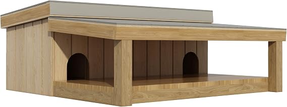 Multiple Medium Sized Dog House with Covered Porch Plans DIY Pet Puppy Outdoor Shelter Kennel