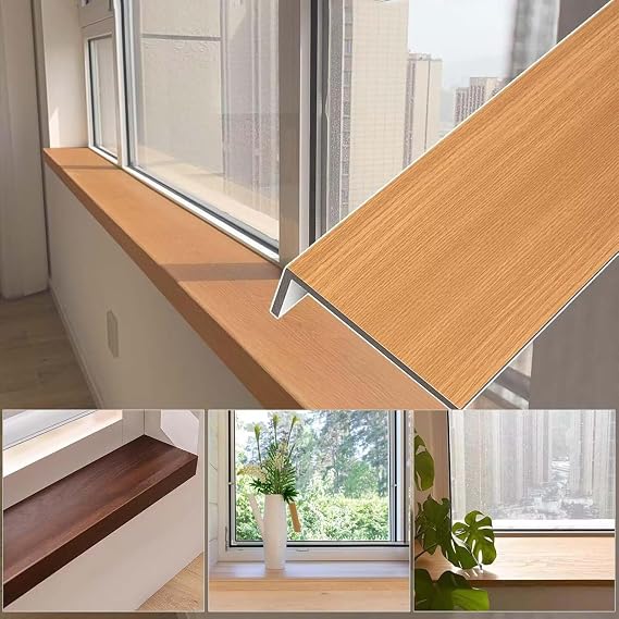 Customizable Window Sill Cover, Moisture Resistant Window Sill Ledge Cover, Easy Cleaning Window Sill Replacement Board, Easy to Install, for Balcony Home,001,12x2in