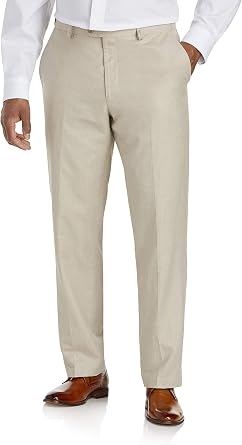 Oak Hill by DXL Men's Big and Tall Linen-Blend Suit Pants Flax 48 x 30