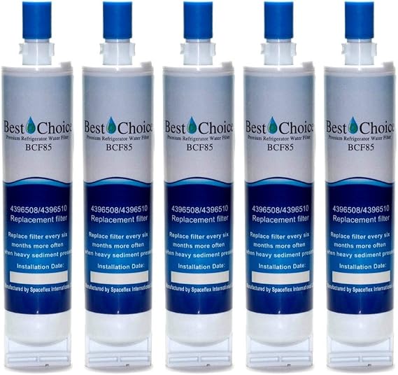 Best Choice Water Filter Replacement For Whirlpool 4396508, 4396510, EveryDrop EDR5RXD1 Filter 5, NL240V, WFL400, PUR W10186668 Certified Refrigerator Cartridge (5-Pack)