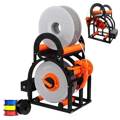 3D Filament Spool Winder, Industrial Filament Winder, Modular for 1kg and 20cm Spools, Great for 3D Printing Enthusiasts, Textile Creators, Industrial Users