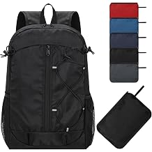ZZY 25L Foldable Hiking Backpack - Lightweight Packable Rucksack Bag Water Resistant Daypack for Outdoor, Camping, Sports -Black