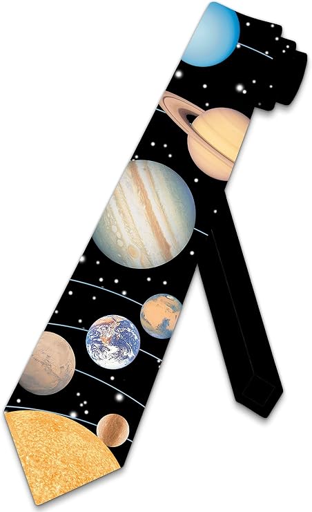 Three Rooker Solar System Tie Mens Planets Astrology Necktie