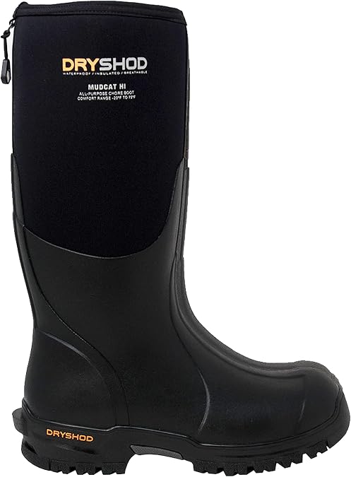 Dryshod Mudcat Hi Lightweight Rugged Work Boot Full Rubber MDC-MH-BK