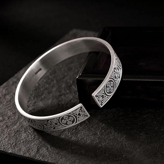 S999 Sterling Silver Bracelet, Retro, Simple Bracelet, Women's, Open Silver, Bangle, Jewelry, Women's Bracelet,