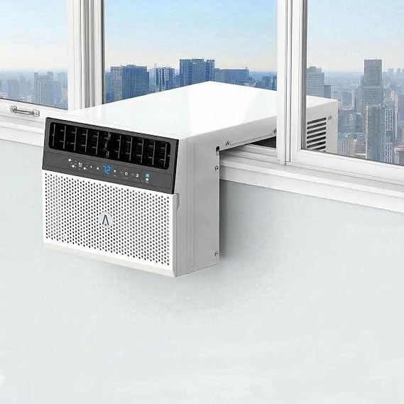IDEALHOUSE 6000 BTU Saddle Window Air Conditioner, Over-The-Sill U Shaped Air Conditioner, Ultra Quiet Smart AC with WiFi, Cools 300 Sq. Ft, Dehumidifier, Sleep Mode, Easy Install, R32