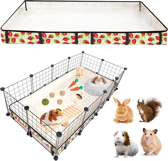 Guinea Pig Cage Liner,Washable Waterproof Oxford Cloth Cage Liners for Small Animals,Hamster Chinchilla Hedgehog Rabbit and Other Small Animals Not Include Cage(24x48 inches)