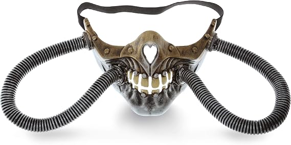 Steampunk Metallic Silver Half Skull Moutpiece Mask