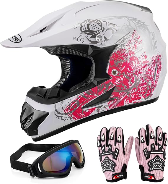 OUMURS Youth Dirt Bike Helmet DOT Approved, Kids Full Face Motocross Helmet