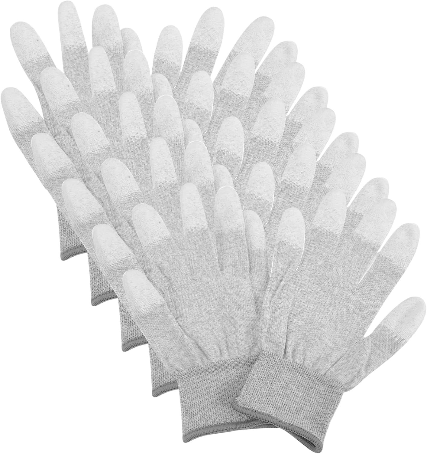 Angoily 5 Pairs Static Coated Gloves Full Finger PU Coated Non Slip Protective Gloves for Electronics Assembly and Industrial Workers Static Knit Wrist Protection