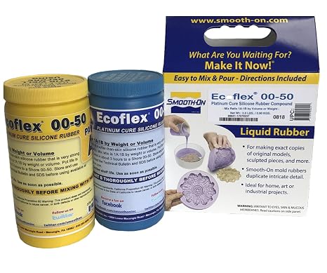 Smooth-On Ecoflex 00-50 Platinum Silicone 2 lb Kit, Clear Silicone Rubber